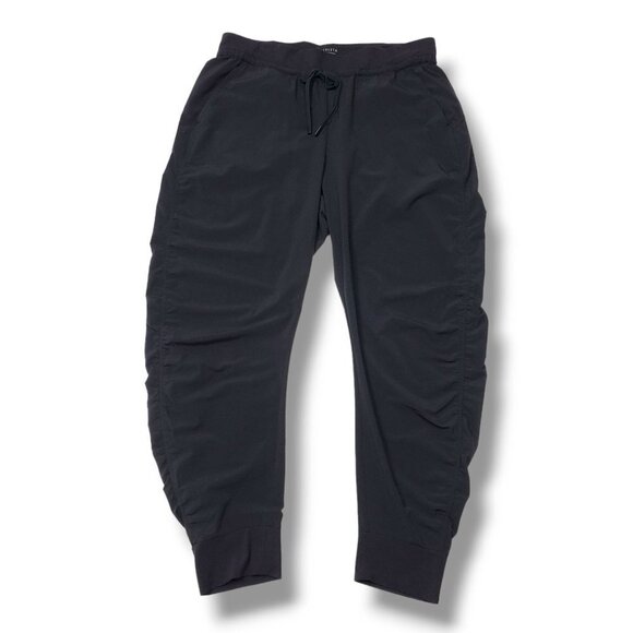 Athleta Attitude Pant Womens 2 Ruched Jogger Black High Rise - Picture 1 of 9